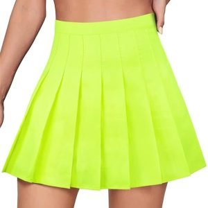 Neon Yellow Pleated Tennis Skirt